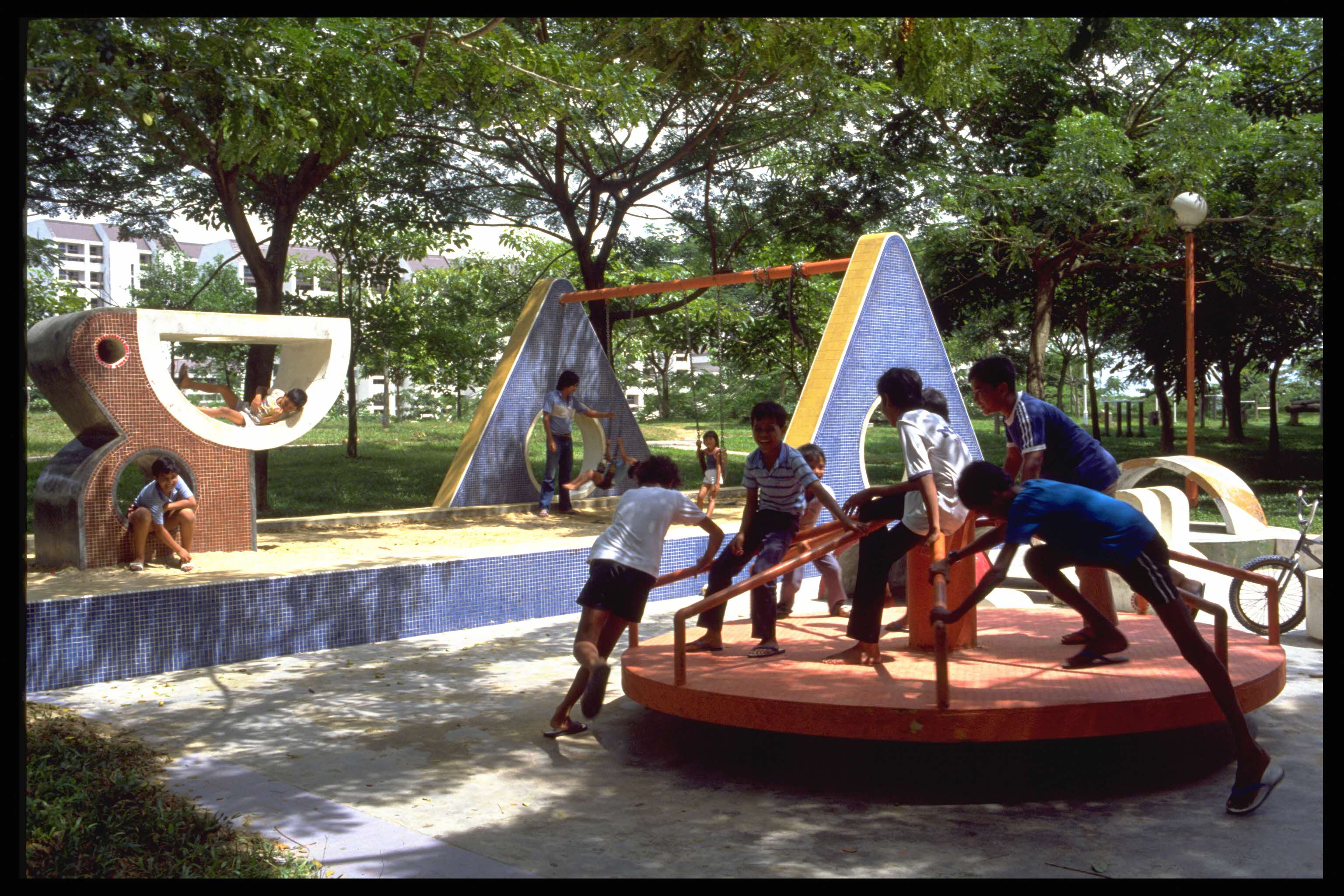 Playground of a housing estate at Bedok Reservoir Road, 1984.